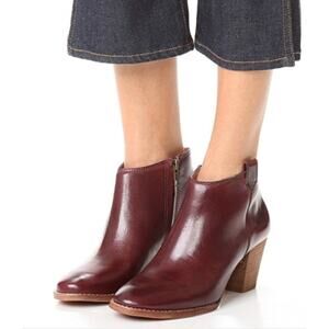 Madewell The Billie Boot Cabernet Red Leather Size 9 NIB Modern Dressy Office